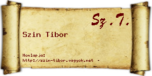 Szin Tibor névjegykártya